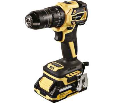 Дрель акк б/щ уд. Hanskonner, 18В, 1BatterySystem, 65Нм,2х2.0Ач,патрон 13мм,кейс HS, HCD2065BLIC