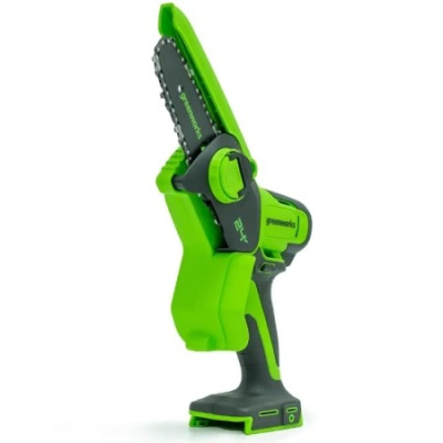 Пила Greenworks цепная мини аккумуляторная G24MCS10 10см c АКБ 4Ач и ЗУ 2008207UB 