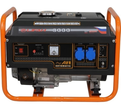 Генератор бензиновый Lifan 3000 (двигатель 170F, 220В, 2,8/3 кВт, ручной стартер)