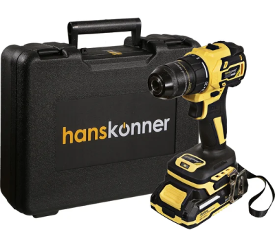 Дрель акк б/щ Hanskonner 18В 1BatterySystem 60Нм кейс HCD2065C