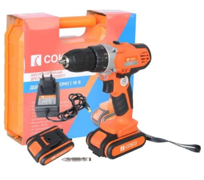 Дрель СОЮЗ аккумуляторная,18В, 40Нм, 2x1.5Ач, кейс ДШС-18-2К-ПРОМО 