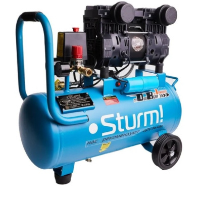 Компрессор воздуш.безмасл.Sturm! 1500Вт, 240л/мин,ресивер 24л, 8бар, бесшумн. "профи" AC93224OL